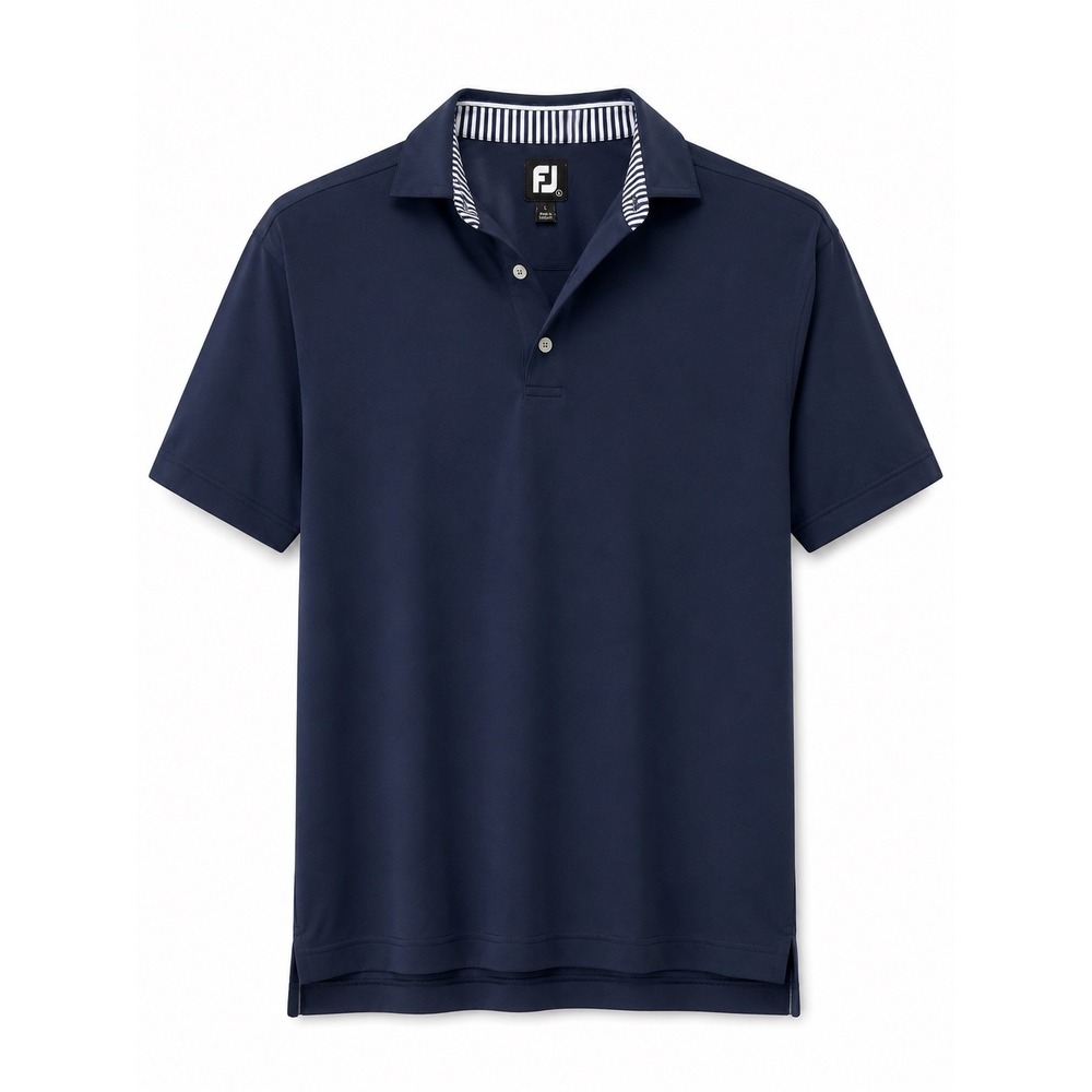FootJoy Mens Navy Blue Performance Golf Polo Shirt Short Sleeve Size Large FJ